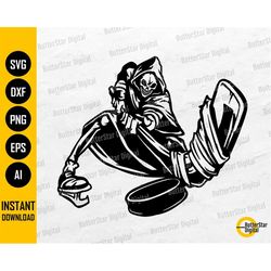 Grim Reaper Hockey Player SVG | Skeleton Winter Sports Game Skate Skating | Cutting Files Printables Clip Art Vector Dig