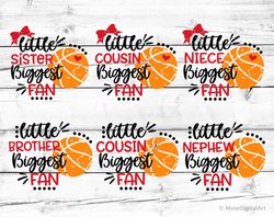 basketball svg bundle, biggest fan svg, girl basketball shirt svg, basketball sister, brother, cousin, niece svg for