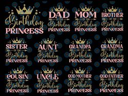 Birthday Princess Svg Bundle, Mom of the Birthday Princess Svg, Dad of the Birthday Princess, Birthday Party Svg, Matchi