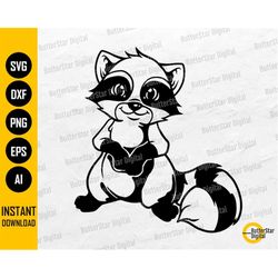 Cute Baby Raccoon SVG | Wild Animal T-Shirt Image Clip Art Vector Graphics | Cricut Cutting Files Silhouette Digital Dow