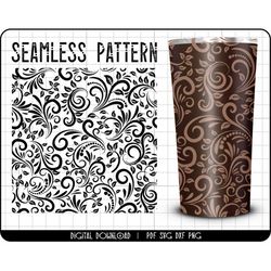 Floral svg pattern, tumbler wrap sublimation, tumbler wrap svg, western pattern svg, seamless digital paper, Tooled leat