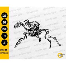 Skeleton Riding Horse SVG | Cowboy SVG | Western Decals Wall Art Clipart Vector Graphics | Cricut Cut File Silhouette Di