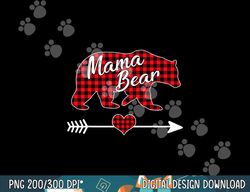 Mama Bear Christmas Pajama Red Buffalo Plaid Family  png,sublimation copy