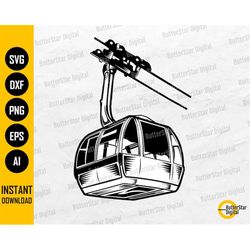 Cable Car SVG | Aerial Tramway Illustration Drawing Decal Logo | Cricut Cameo Cutting File | Printable Clipart Vector Di