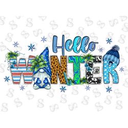 Hello Winter Gnome Png Sublimation Design, Leopard Gnomes Png, Christmas Gnomes Png, Winter Gnomes Png, Love Gnomes Png,