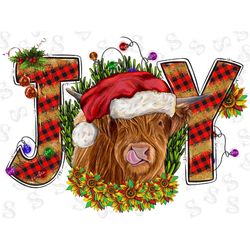 Christmas Joy With Highland Cow png, Joy Cow, Joy Christmas, Farm Animals Png, Merry Christmas Y'all, Christmas Png, Chr