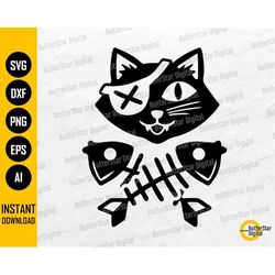 Cat Crossbones SVG | Animal SVG | Pet T-Shirt Vinyl Decal Stencil Graphics | Cricut Cut File Printable Clipart Vector Di