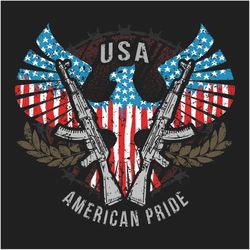 Hand Drawn American Eagle Silhouette on USA Flag Background SVG Digital illustration Vector Cut files for Cricut Commerc
