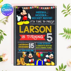 Mickey Mouse Invitation, Mickey Mouse Birthday Invitation, Mickey Mouse Birthday Party Invitation, Mickey Mouse Birthday