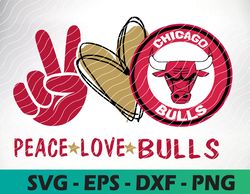 Peace Love Chicago Bulls svg, Basketball Team SVG,Houston Rockets svg, N B A Teams Svg, N B A Svg, Instant Download