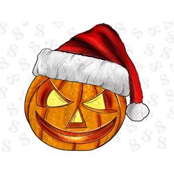 Pumpkin Santa Sublimation Design, Pumpkin Png, Christmas Pumpkin Png, Halloween Santa Png, Santa Hat Png, Merry Christma