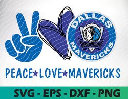 Peace Love Dallas Mavericks svg, Basketball Team svg, Cleveland Cavaliers svg, N B A Teams Svg, Instant Download,