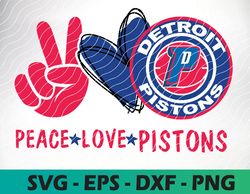Peace Love Detroit Pistons svg, Basketball Team svg, Cleveland Cavaliers svg, N B A Teams Svg, Instant Download,