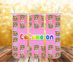 Cocomelon Skinny Tumbler PNG, Straight/Tapered Template Kids Cartoon PNG, Full Tumbler Wrap, Digital Download