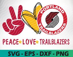 Peace Love Portland Trail Blazers svg, Basketball Team svg, Cleveland Cavaliers svg, N B A Teams Svg, Instant Download,