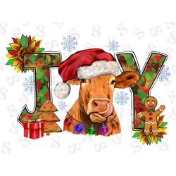 Christmas Joy With Red Angus Sublimation Design, Western Joy Cow Png Sublimation Design,Joy Cow Png, Cow Png Digital Dow