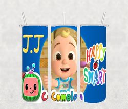 Cocomelon Skinny Tumbler PNG, Straight/Tapered Template Kids Cartoon PNG, Full Tumbler Wrap, Digital Download