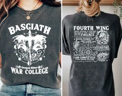 Comfort Colors Basgiath War College Double-Side Shirt, Fourth Wing Sweater