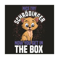 Nice Try Schrodinger Now You Get In The Box Svg, Trending Svg, Cat Svg, Cute Cat Svg, Cat Box Svg, Kitty Svg, Kitty Love