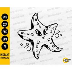 Cute Starfish SVG | Star Fish SVG | Ocean Beach Bath Shower Water Swim Bubbles | Cut File Cuttable CNC Clipart Vector Di