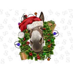 Christmas Donkey Png Sublimation Design, Christmas Donkey Png, Merry Christmas Png, Christmas Animal Png,Western Donkey