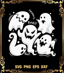Cute Ghost Halloween SVG,  Happy Halloween Boo! Ghost SVG, Best For Halloween SVG