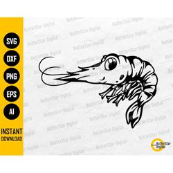 Cute Shrimp SVG | Crustacean SVG | Sea Animal T-Shirt Design Image Drawing Graphics | Cricut Cut Files Clipart Vector Di