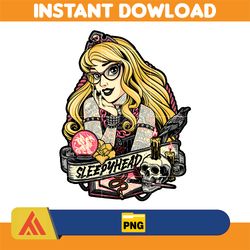 Punk Princess PNG, Rock Princess PNG, Mermaid PNG, Cartoon Design Sublimation, Printable Mug Instant Download (4)