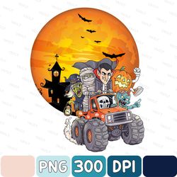 Halloween Skeleton Zombie Monster Truck Vampire Bo Png, Monster Truck Png, Digital Download