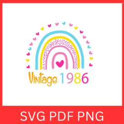Vintage 1986 Retro Svg | VINTAGE 1986 SVG DESIGN | Vintage 1986 Sublimation Designs | Printable Art | Digital Download