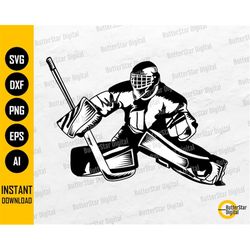 Hockey Goalie Save SVG | Goaltender Illustration Drawing Decal Logo | Cricut Cutting File | Printable Clipart Vector Dig