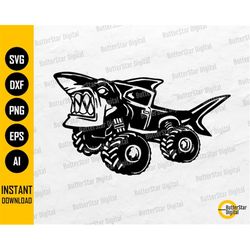 Shark Monster Truck SVG | Muscle Car SVG | Off Roading SVG | 4x4 Offroad Vehicle | Cut File Printable Clip Art Vector Di