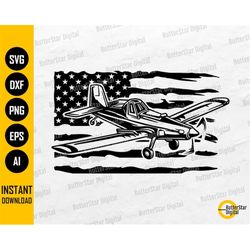 US Crop Duster SVG | USA Single Prop Airplane Svg | Farm Decal Shirt Decor | Cricut Silhouette Cutfile Clipart Vector Di