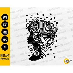 Afro Hairstyle SVG | Salon Logo SVG | Hair Stylist Logo SVG | Barber Svg | Cricut Cutting Files Cameo Clipart Vector Dig