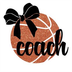 Basketball Coach Bow Glitter and Without Glitter SVG/PNG