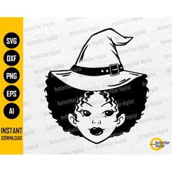 Cute Afro Witch SVG | Halloween SVG | Black Girl SVG | Curly Woman Svg | Cricut Cut Files Printables Clip Art Vector Dig