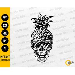 Pineapple Skull SVG | Sunglasses SVG | Tropical Fruit SVG | Summer Svg | Cricut Cutting File Printable Clipart Vector Di