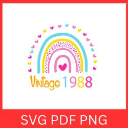 Vintage 1988 Retro Svg | VINTAGE 1988 SVG DESIGN | Vintage 1988 Sublimation Designs | Printable Art | Digital Download
