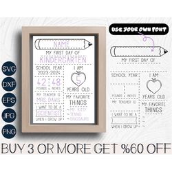 Back To School Board SVG, First Day Of School Board SVG, Teacher SVG, Pencil Svg, Png, Svg Files For Cricut, Sublimation