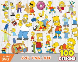 Simpsons Clip Art bundle, Simpsons svg cut files for Cricut