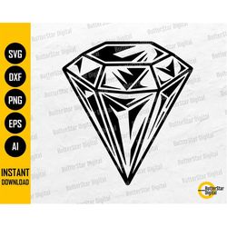 Diamond SVG | Crystal SVG | Gemstone Decal T-Shirt Sticker Graphics | Cricut Cutting Files Printables Clip Art Vector Di