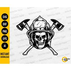 firefighter skull svg | fireman svg | firefighting shirt decal graphics logo | cutting files printable clipart vector di
