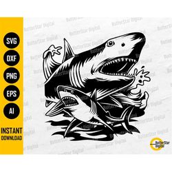 Shark SVG | Wild Animal T-Shirt Decal Sticker Vinyl Graphics | Cricut Cutting File Silhouette Cuttable Clipart Vector Di