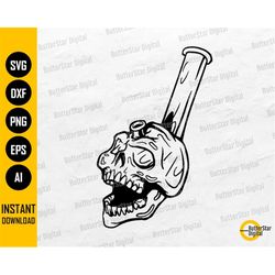 Weed Skull SVG | Cannabis SVG | Marijuana Stoner Gift T-Shirt Sticker Graphics | Cricut Silhouette Printable Clipart Dig