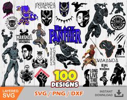 Black Panther 100 cliparts bundle, Black Panther svg cut files for Cricut