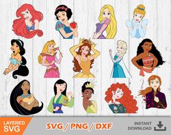Fairytale Princesses clipart bundle, Princesses svg cut files for Cricut