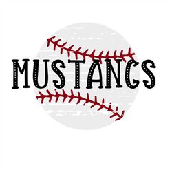 Mustangs Distrssed Baseball SVG