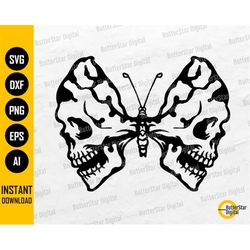 skulls butterfly svg | skeleton svg | gothic decal t-shirt graphics illustration | cut files cuttable clip art vector di