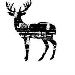 Distressed Merry Christmas Deer SVG