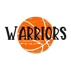 Warriors Distressed Basketball SVG